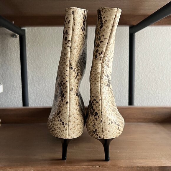 SCHUTZ Frances snake-embossed pointy toe leather boots NEW 11 - Picture 3 of 7